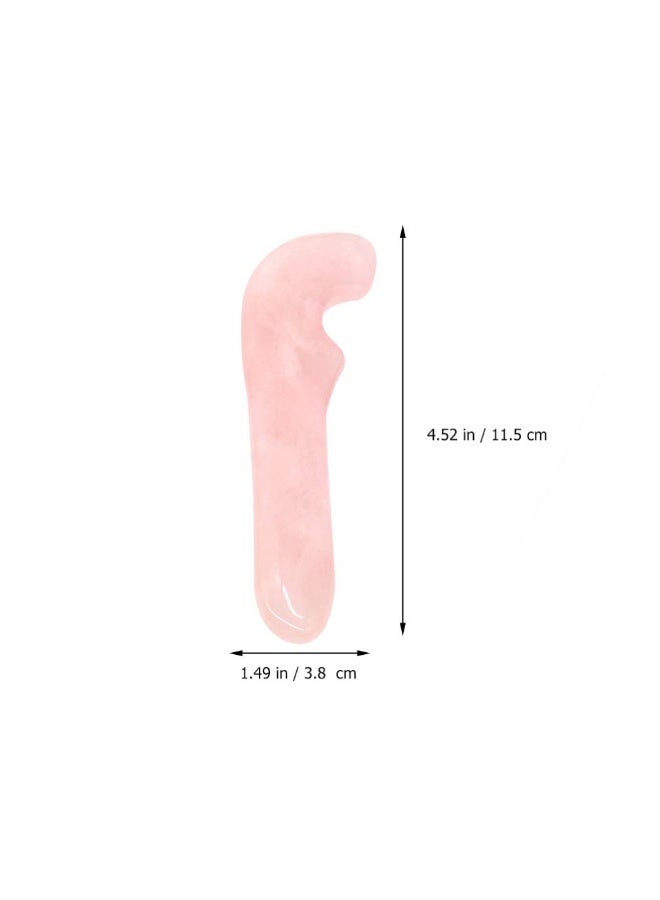 FDTY 1 قطعة حجر كشط Guasha أداة تدليك Gua Sha لوح كشط GuaSha على شكل خطاف من الكوارتز الوردي الطبيعي تدليك مضاد للشيخوخة والتجاعيد للوجه والعينين والرقبة أفضل الهدايا - Image 2